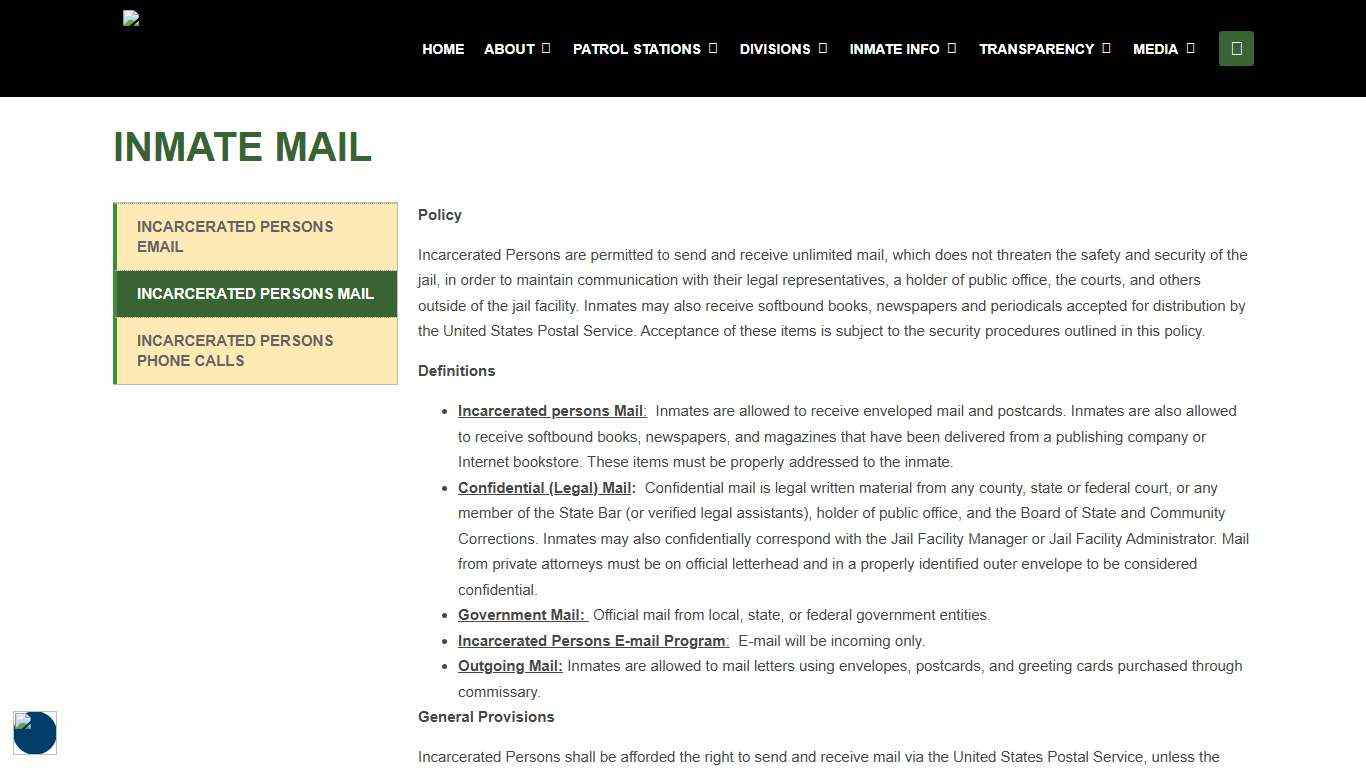 Inmate Mail – Ventura Sheriff Official Website